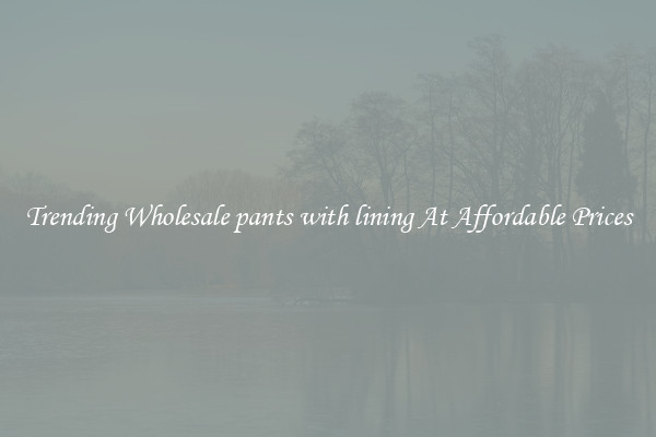 Trending Wholesale pants with lining At Affordable Prices
