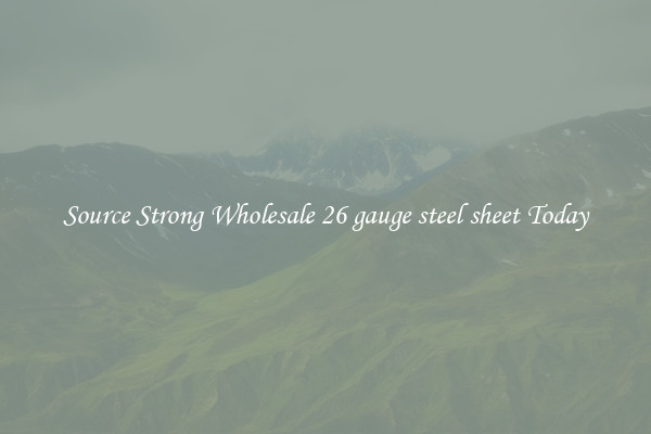Source Strong Wholesale 26 gauge steel sheet Today