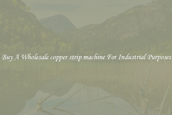 Buy A Wholesale copper strip machine For Industrial Purposes