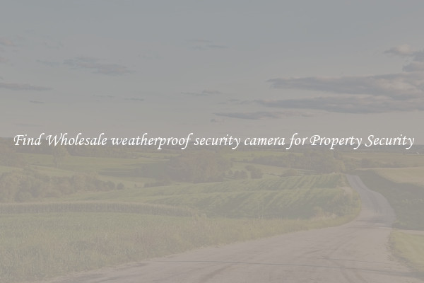 Find Wholesale weatherproof security camera for Property Security