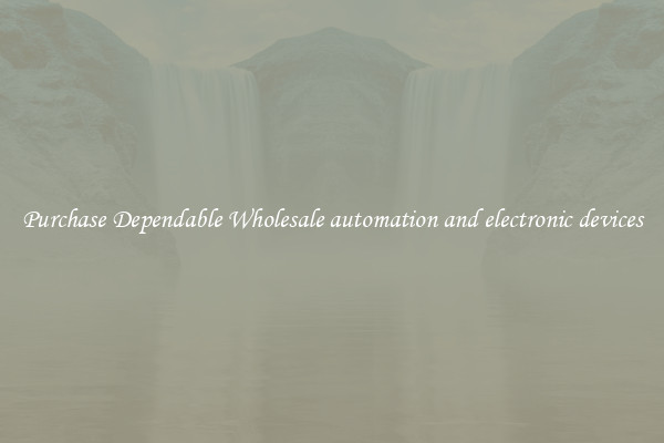 Purchase Dependable Wholesale automation and electronic devices