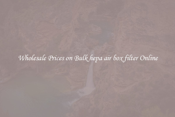 Wholesale Prices on Bulk hepa air box filter Online
