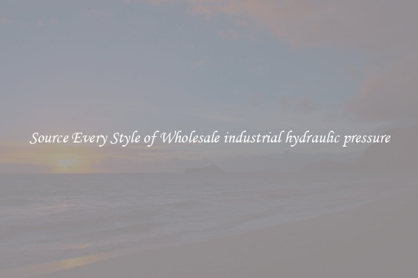 Source Every Style of Wholesale industrial hydraulic pressure