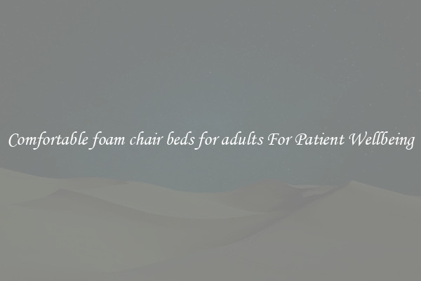 Comfortable foam chair beds for adults For Patient Wellbeing